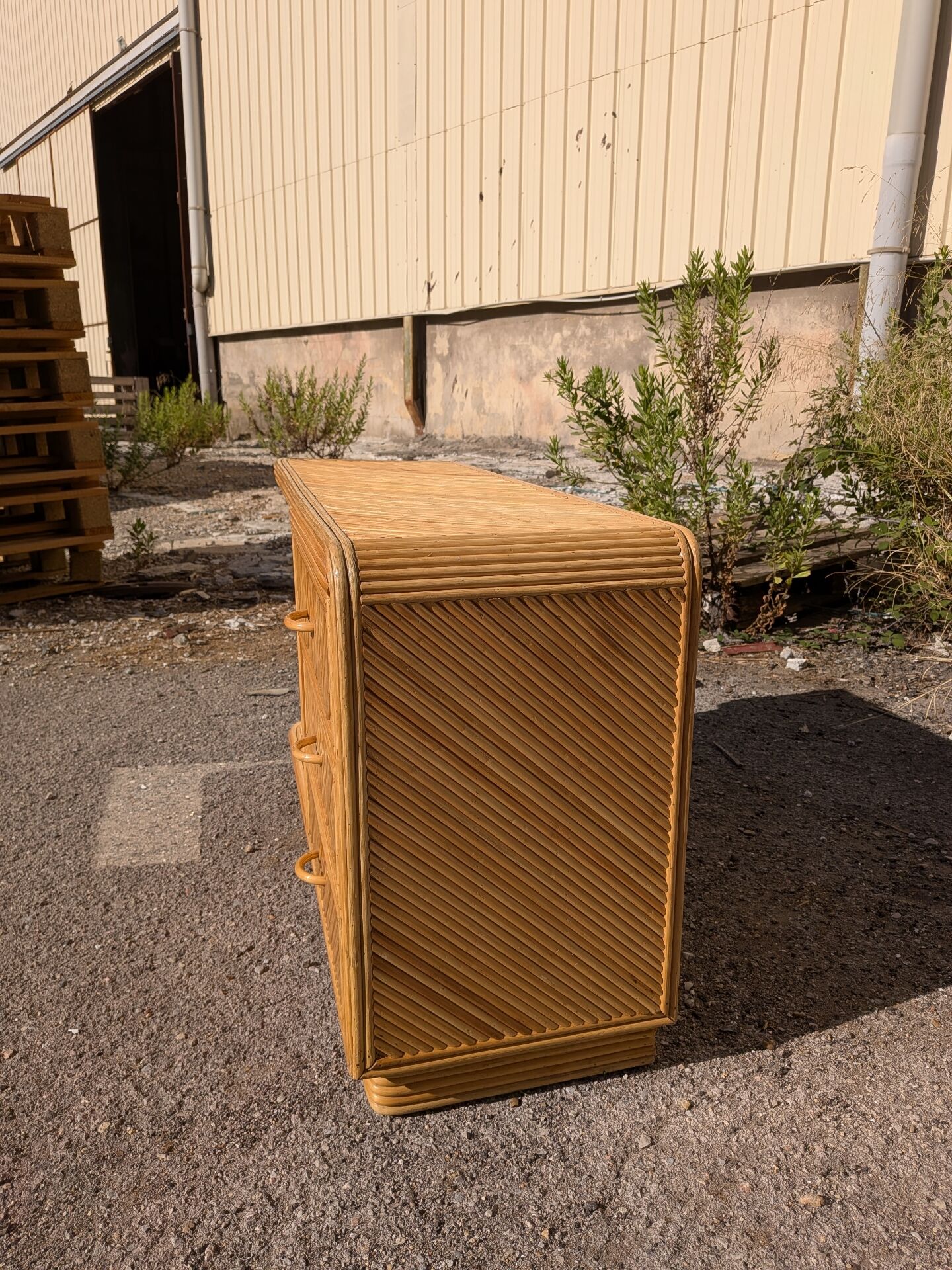 1970s rattan sideboard