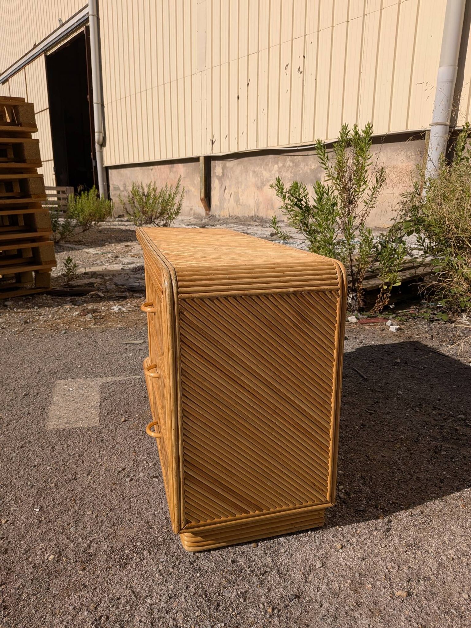1970s rattan sideboard