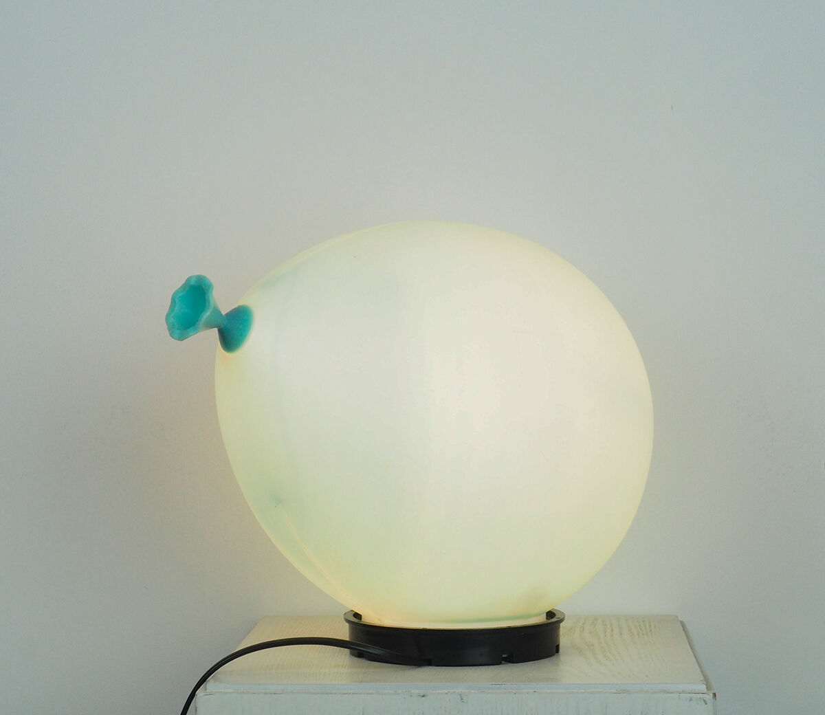 Vintage blue balloon table lamp by Yves Christin for Bilumen, 1980s