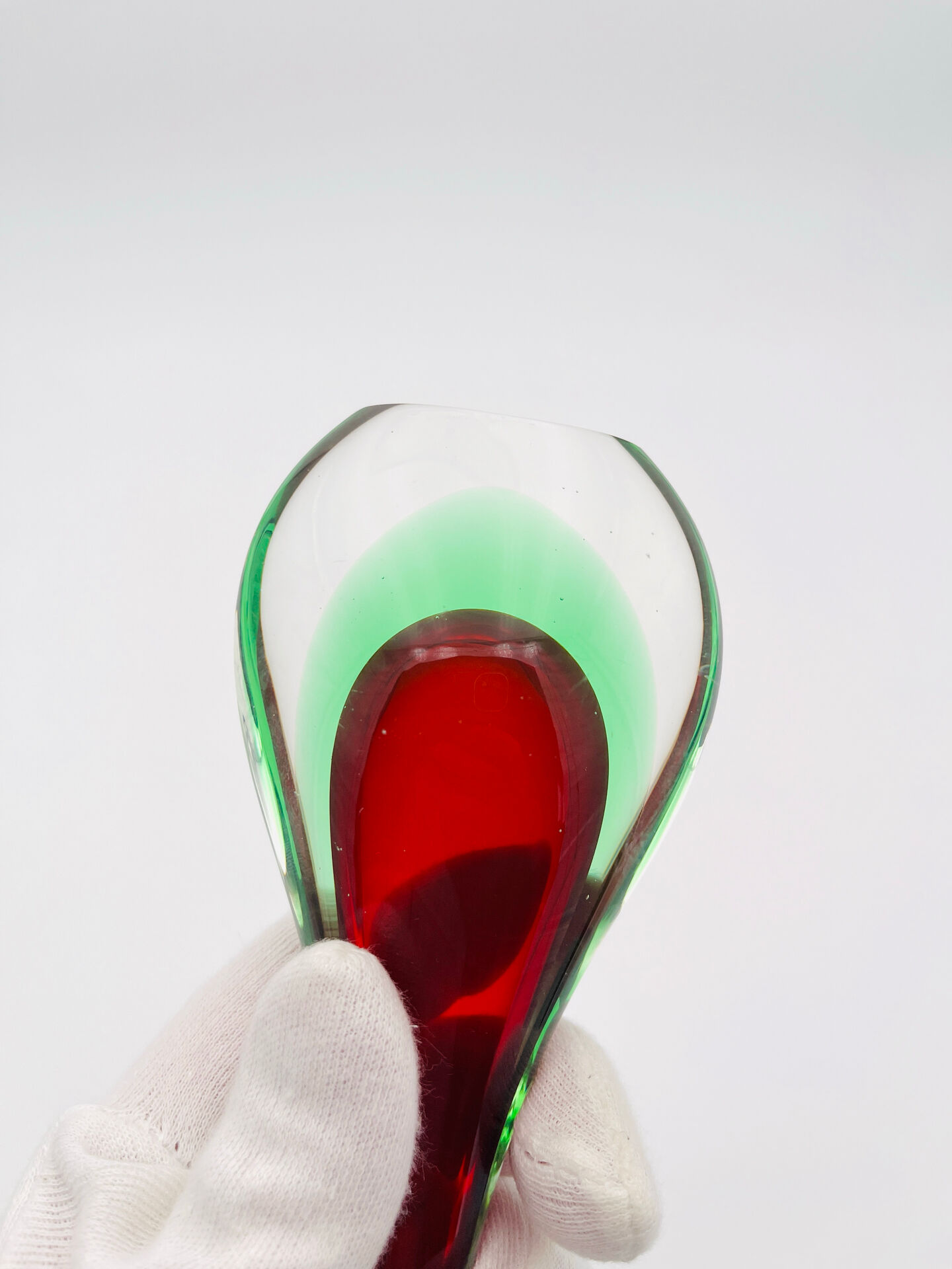 Murano Soliflore Vase - Flavio Poli - Sommerso Red Green 19cm