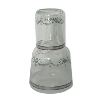 Night service carafe and silver lisere glass louis xvi style