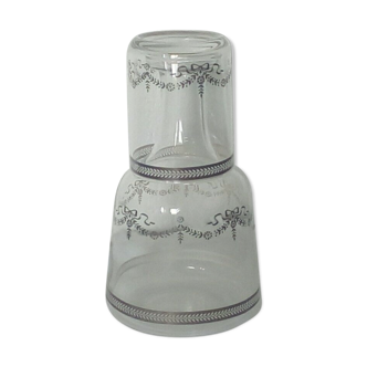 Service de nuit carafe et verre  lisere argente style louis xvi