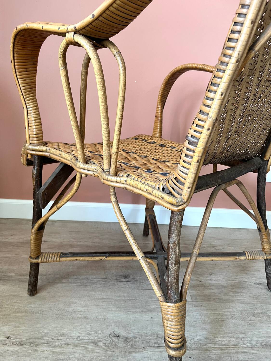 Vintage rattan armchair
