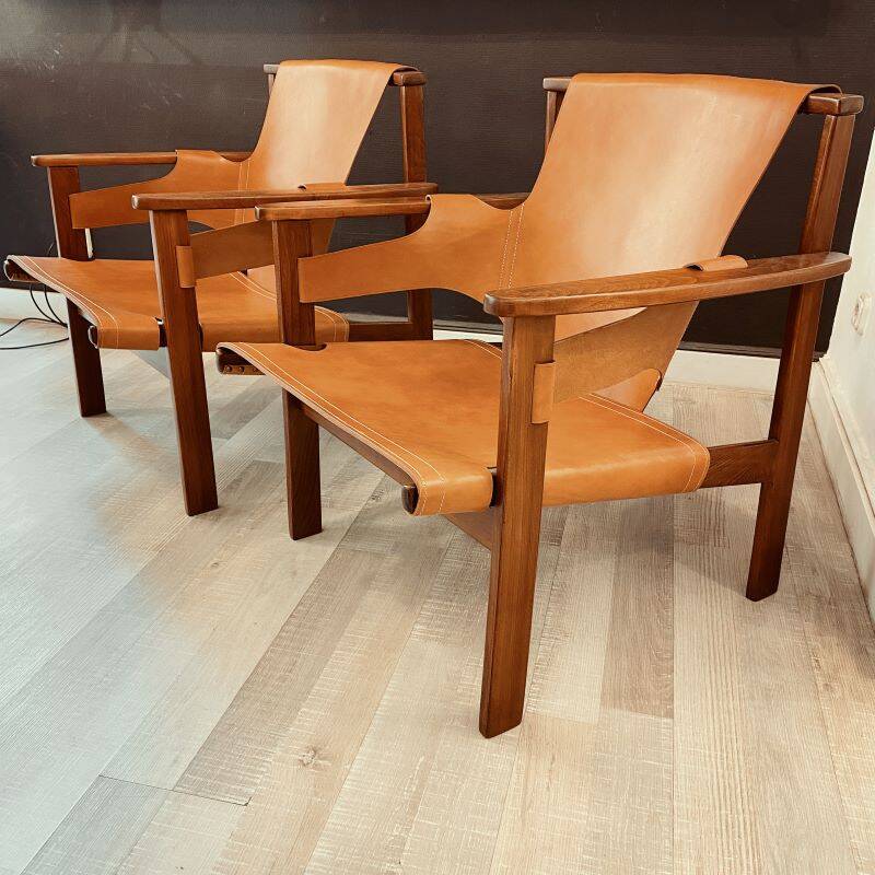 Pair of Trienna Safari Armchairs by Acking