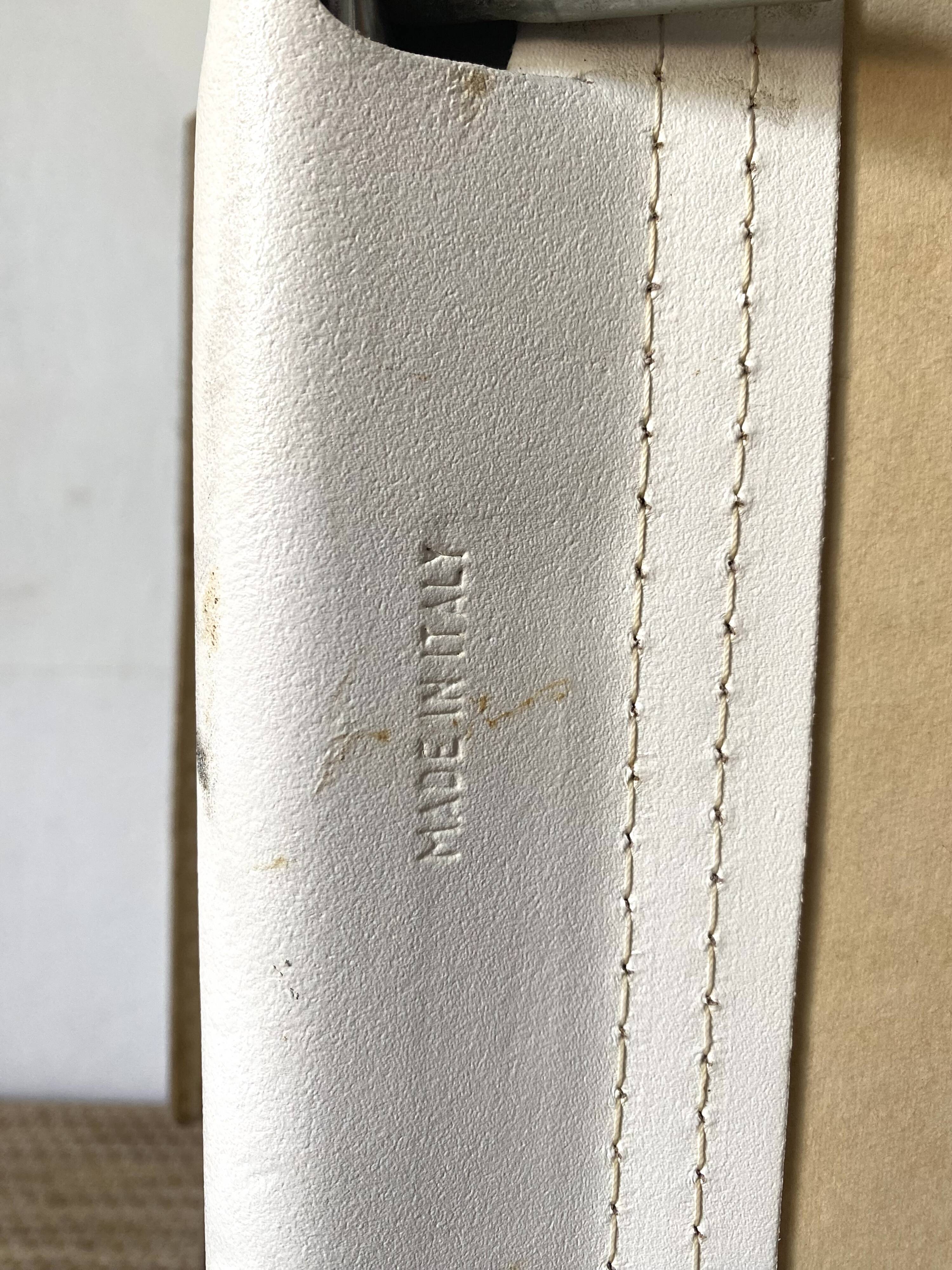 Matteo Grassi style faux leather and chrome armchair