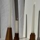 Conical circular candle holder in solid teak H10 D6