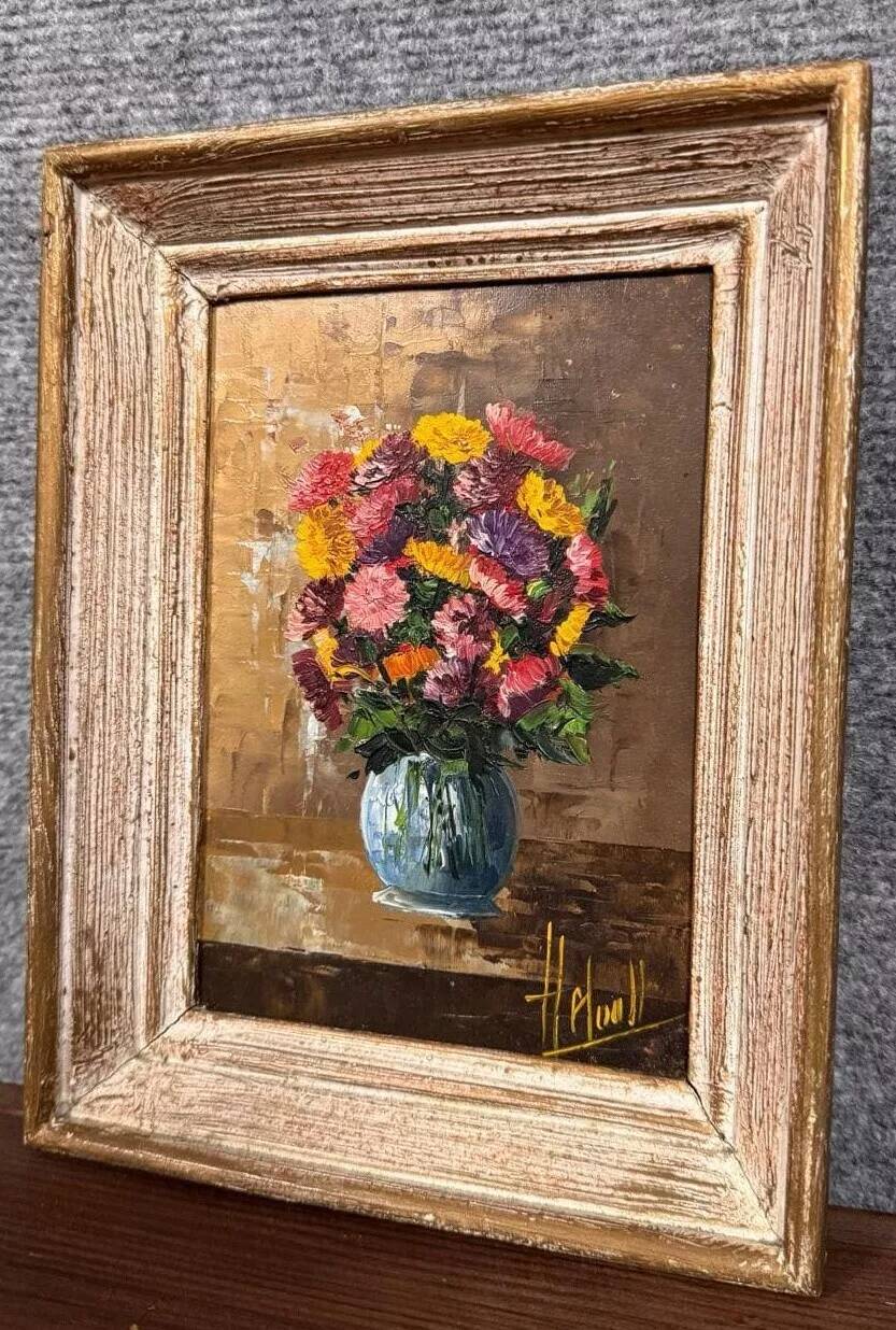 Oil painting on panel circa 1900