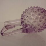 Italian pink bubble glass decanter with stopper, 1960s