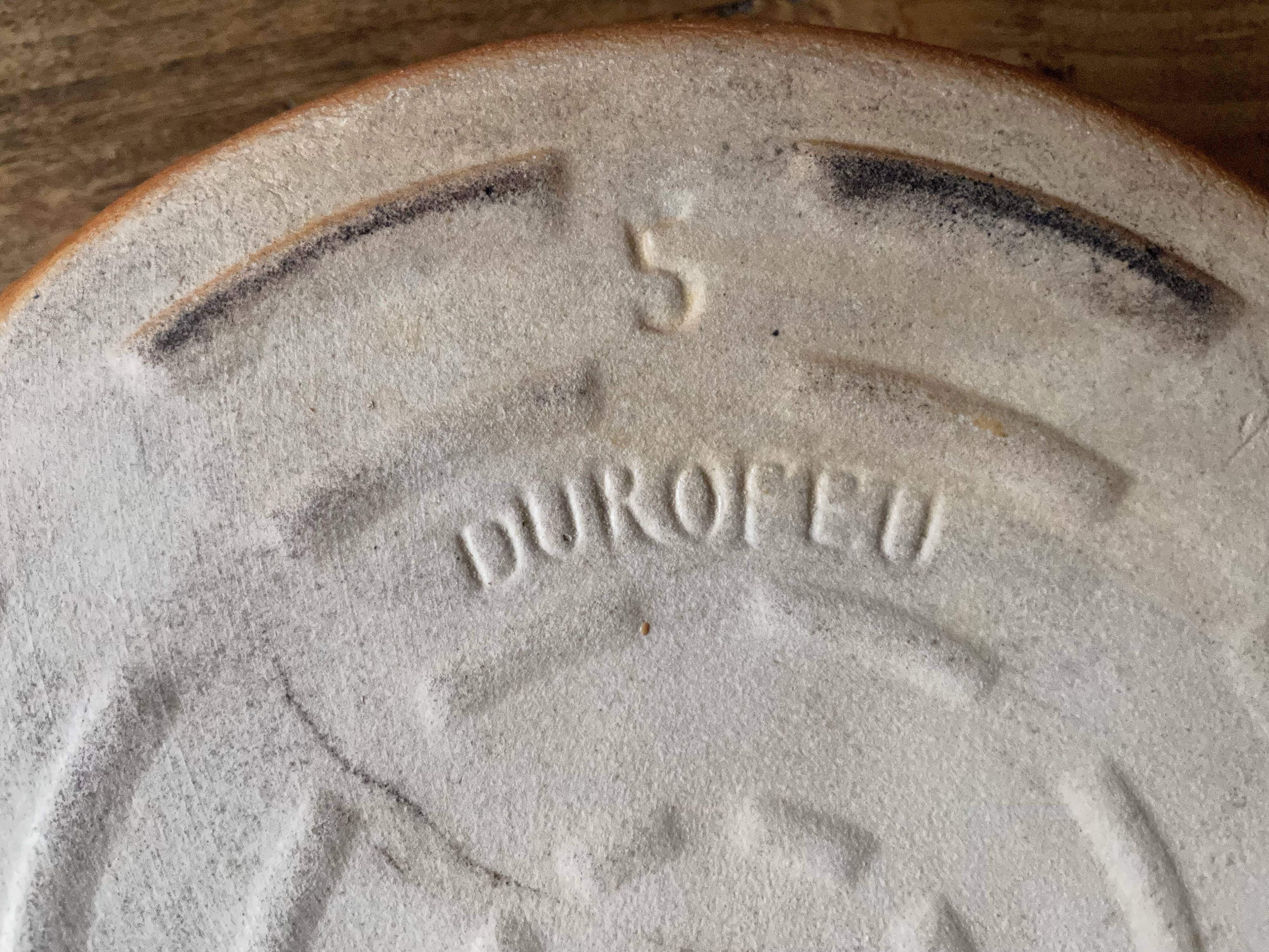 Plat à four rond Durofeu en céramique vintage ancien