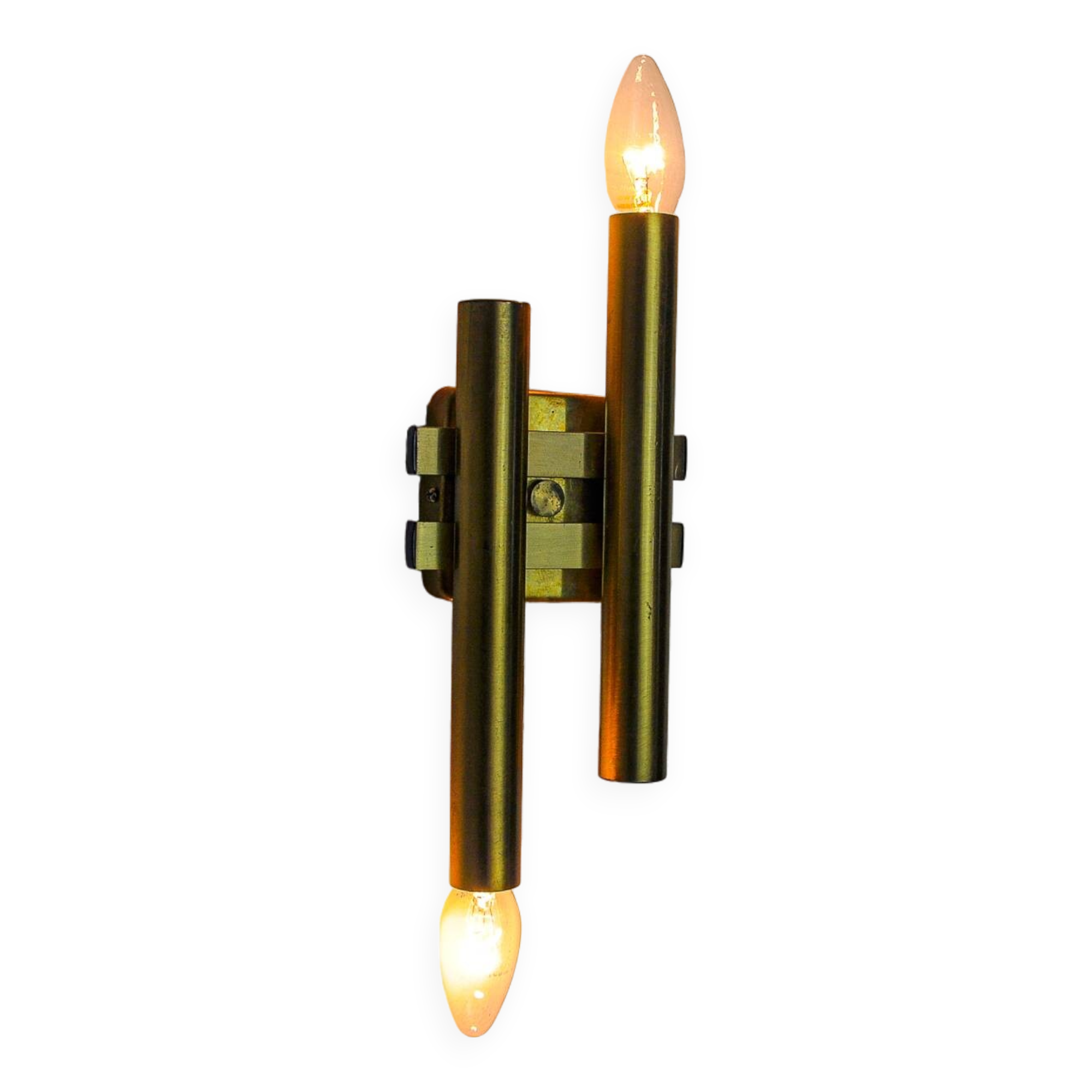 Tubular wall lamp by Maison Sciolari, 2 lights, Italy, 1970