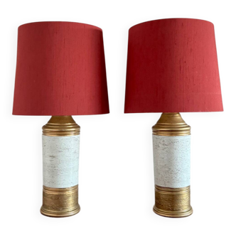 Paire de Lampes Bitossi par Aldo Londi pour Bergboms