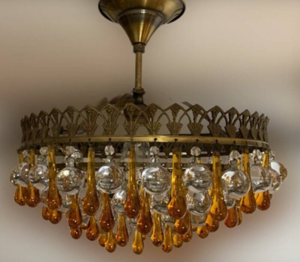 Vintage Murano crystal technology lamp, years 50