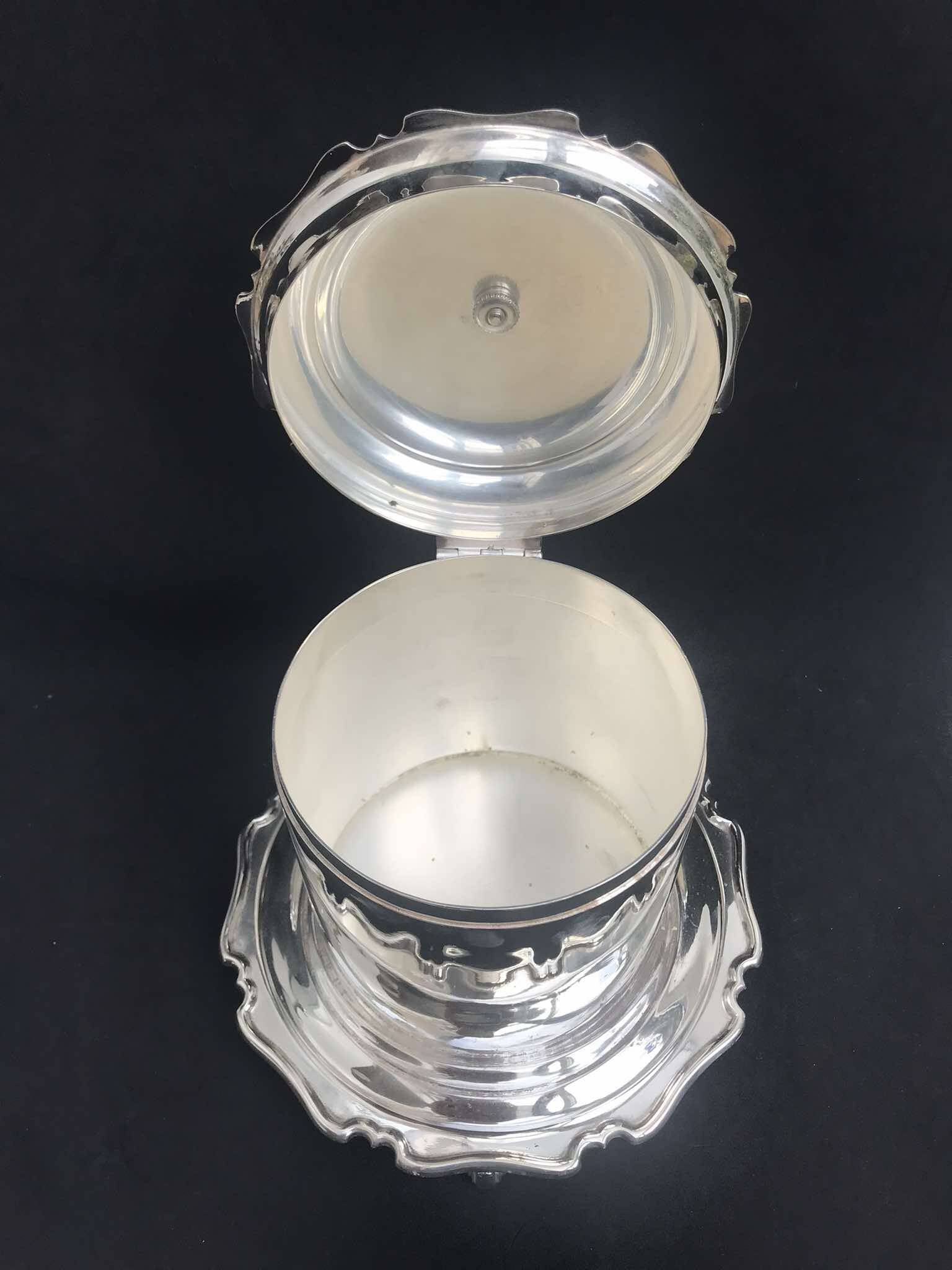 Victorian silver-plated biscuit tin