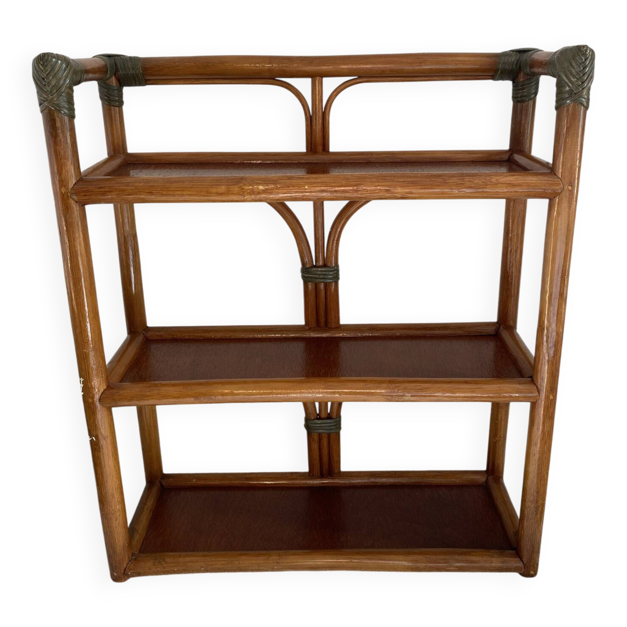 Bamboo and rattan shelf, 1970s