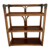 Etagère en bambou et rotin, années 70 
