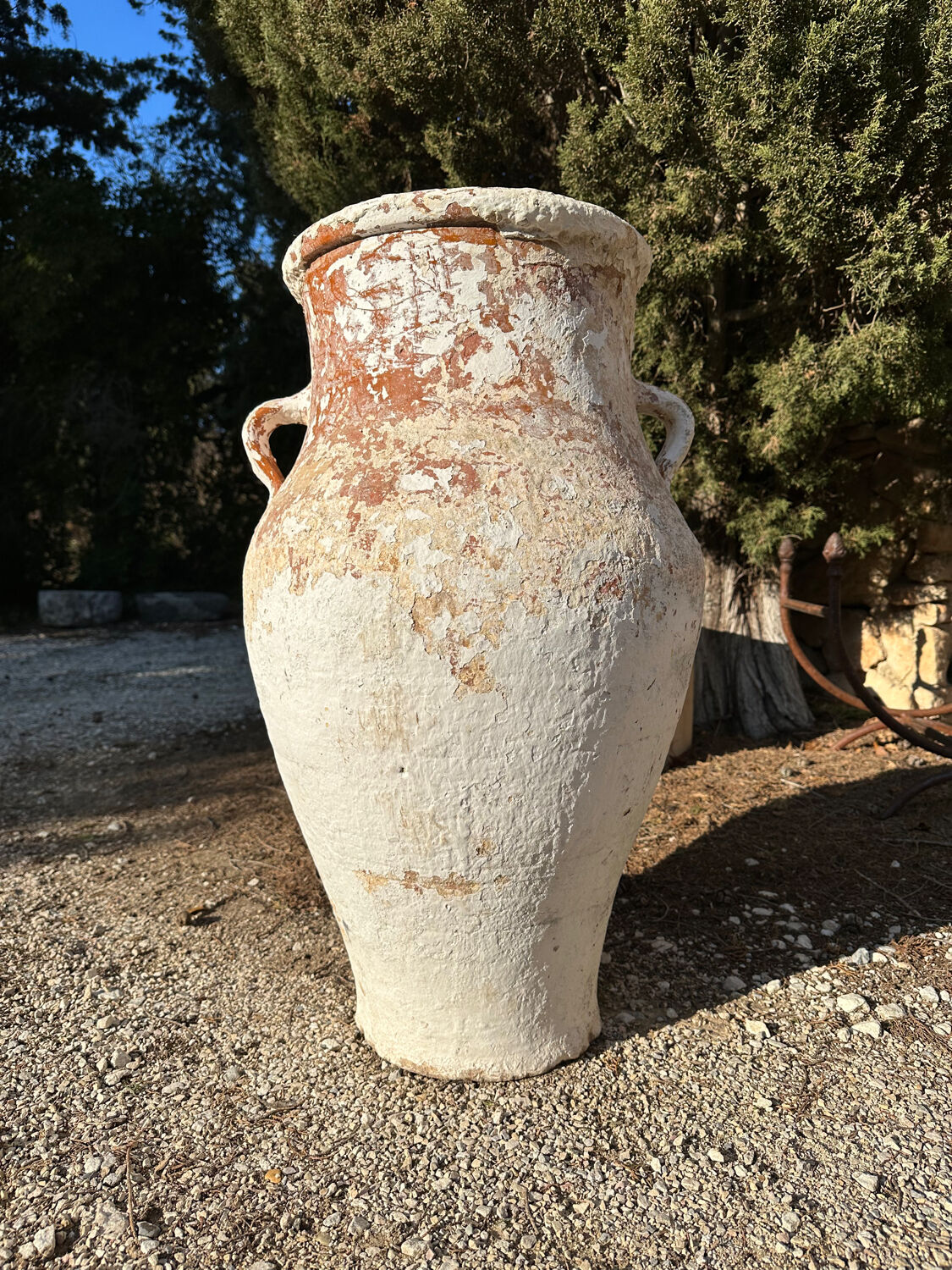 Ancient terracotta pottery jar from the 19th century