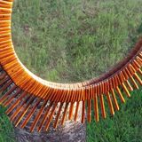 Rattan sun mirror 57 cm