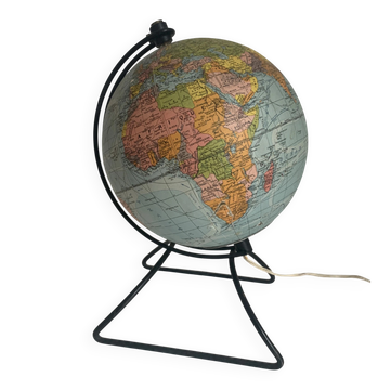 Vintage 1960 terrestrial globe glass world map Perrina - 24 cm