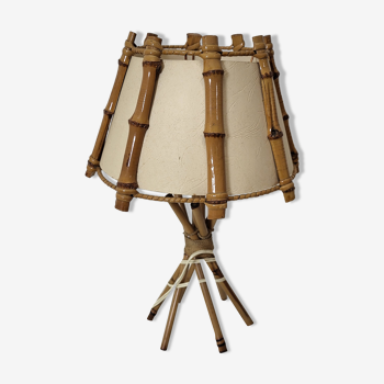 Rattan bedside lamp