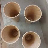 4 old stoneware mugs