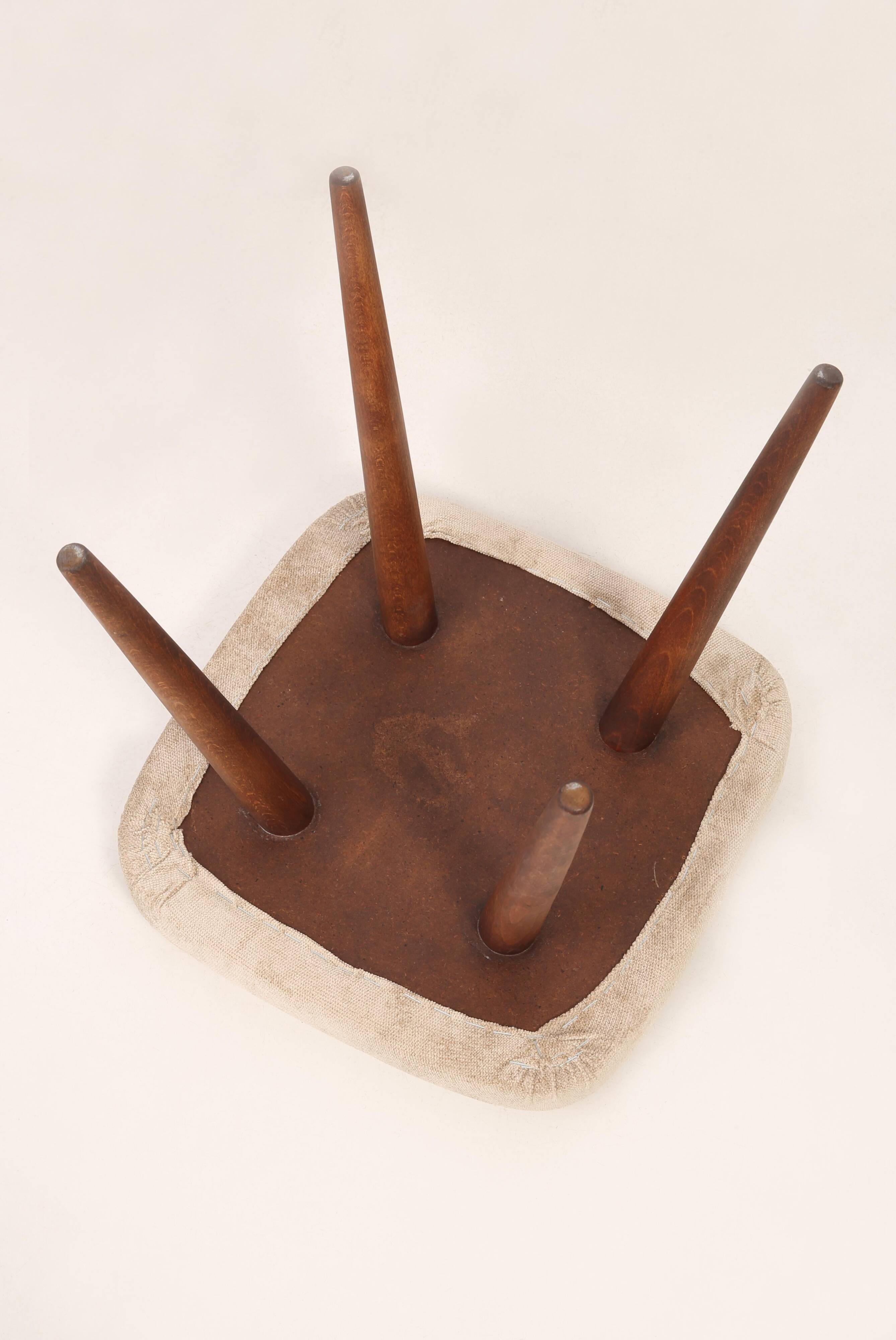 Beige Mid-Century Modern Stool, Europe, 1960s