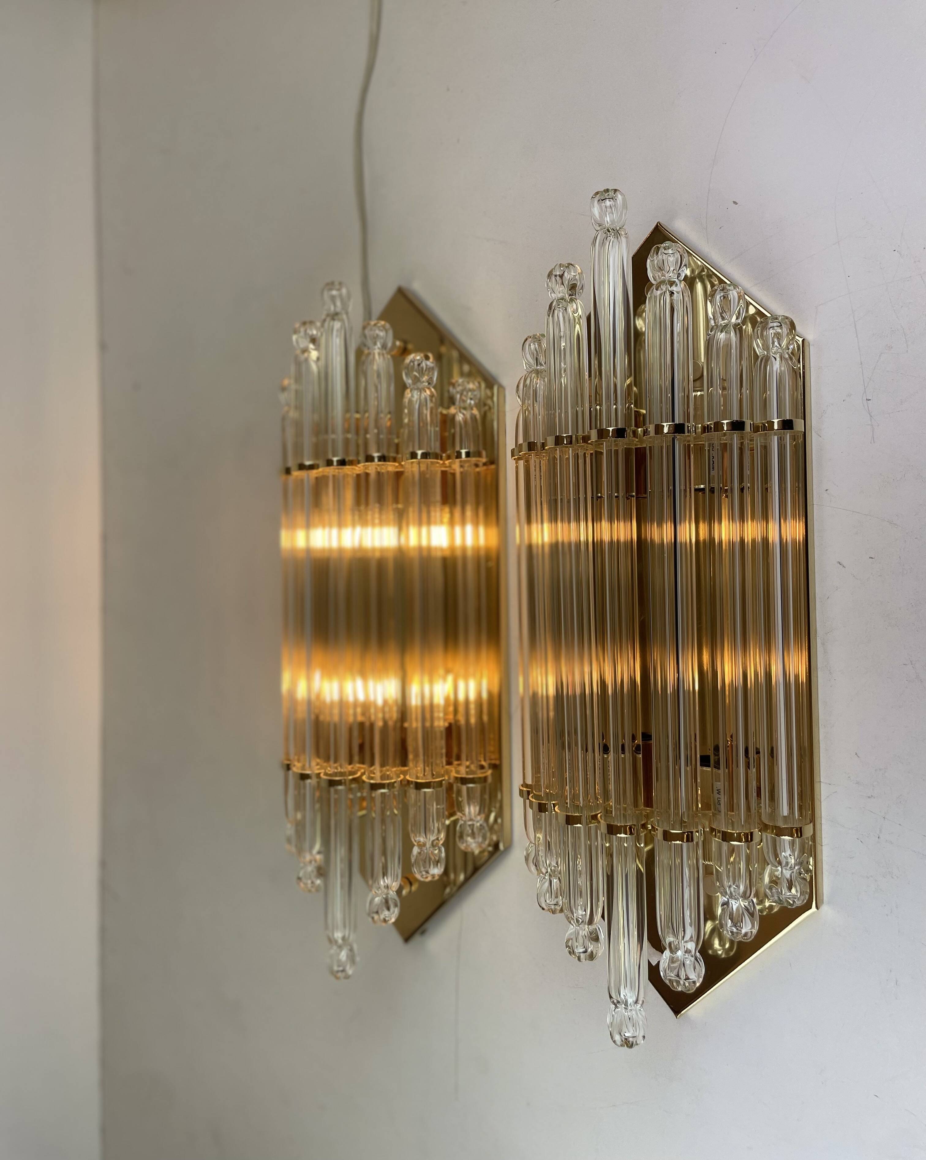 Pair of Hollywood Regency Sconces by Vadisa, 1980s