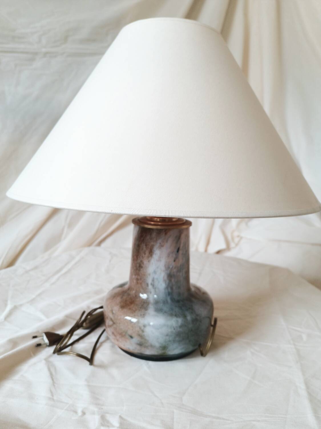 Murano glass and brass lamp, 1970
