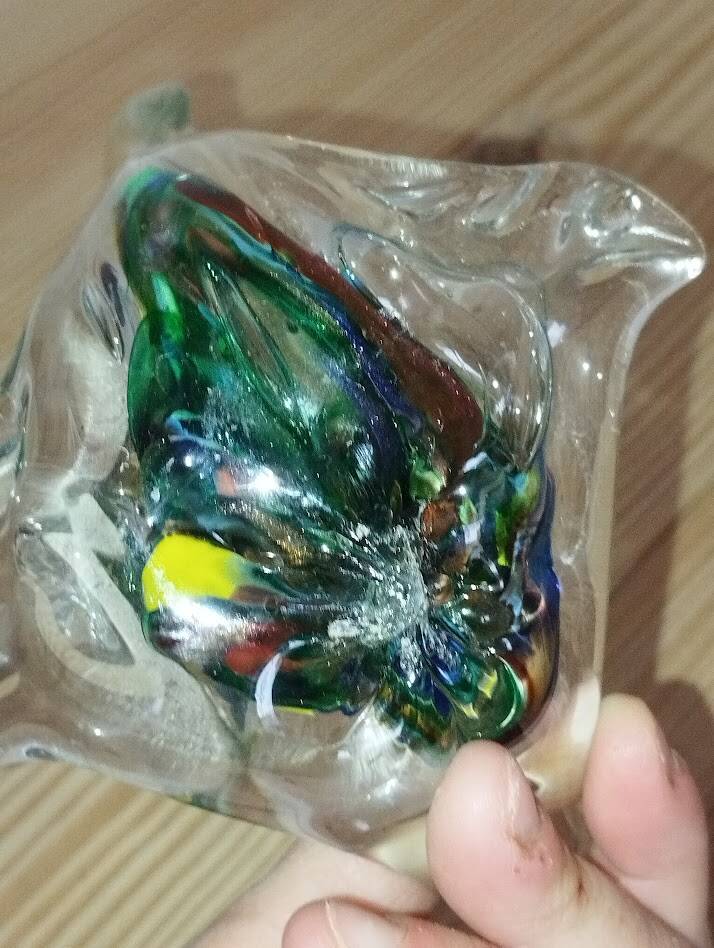 Vintage hand-blown glass swan sculpture – 1960s/70s
