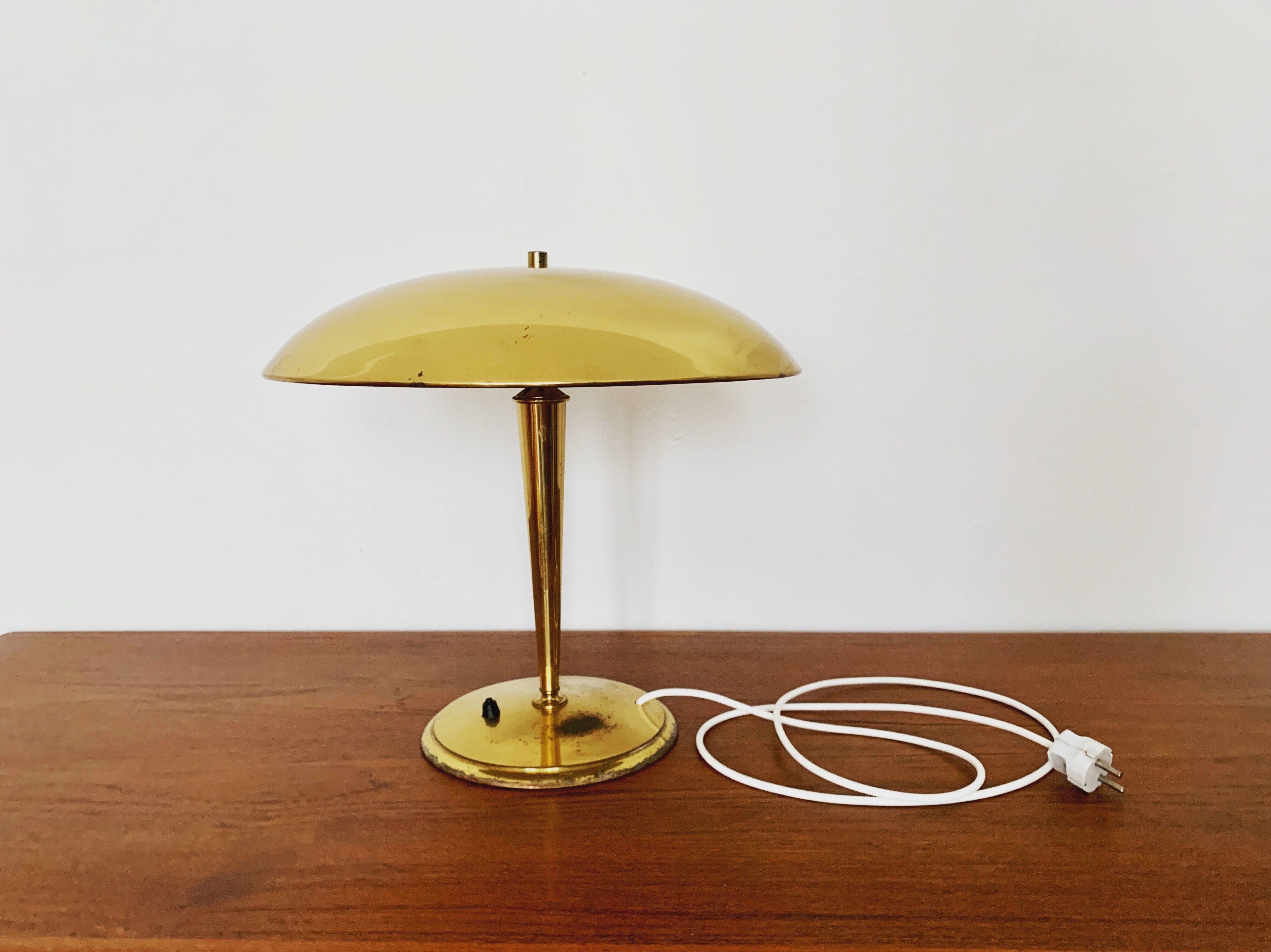Magnificent large Mid Century Modern brass table lamp