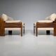 Fauteuils en bois de noyer "Sapporo" du milieu du siècle par Mario Marenco pour Mobil Girgi, 1970
