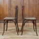 Pair of wooden bistro chairs, 20th century, France