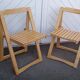 Paire de chaises pliantes en hêtre vintage