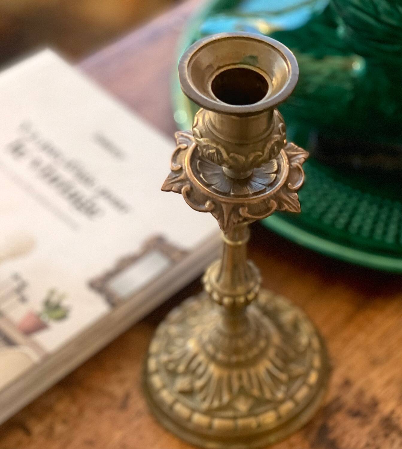 Old bronze candle holder