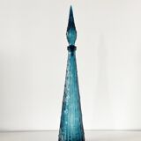 Carafe italienne Empoli en verre bleu, 1960
