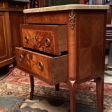 Louis XV Louis XVI style inlaid chest of drawers
