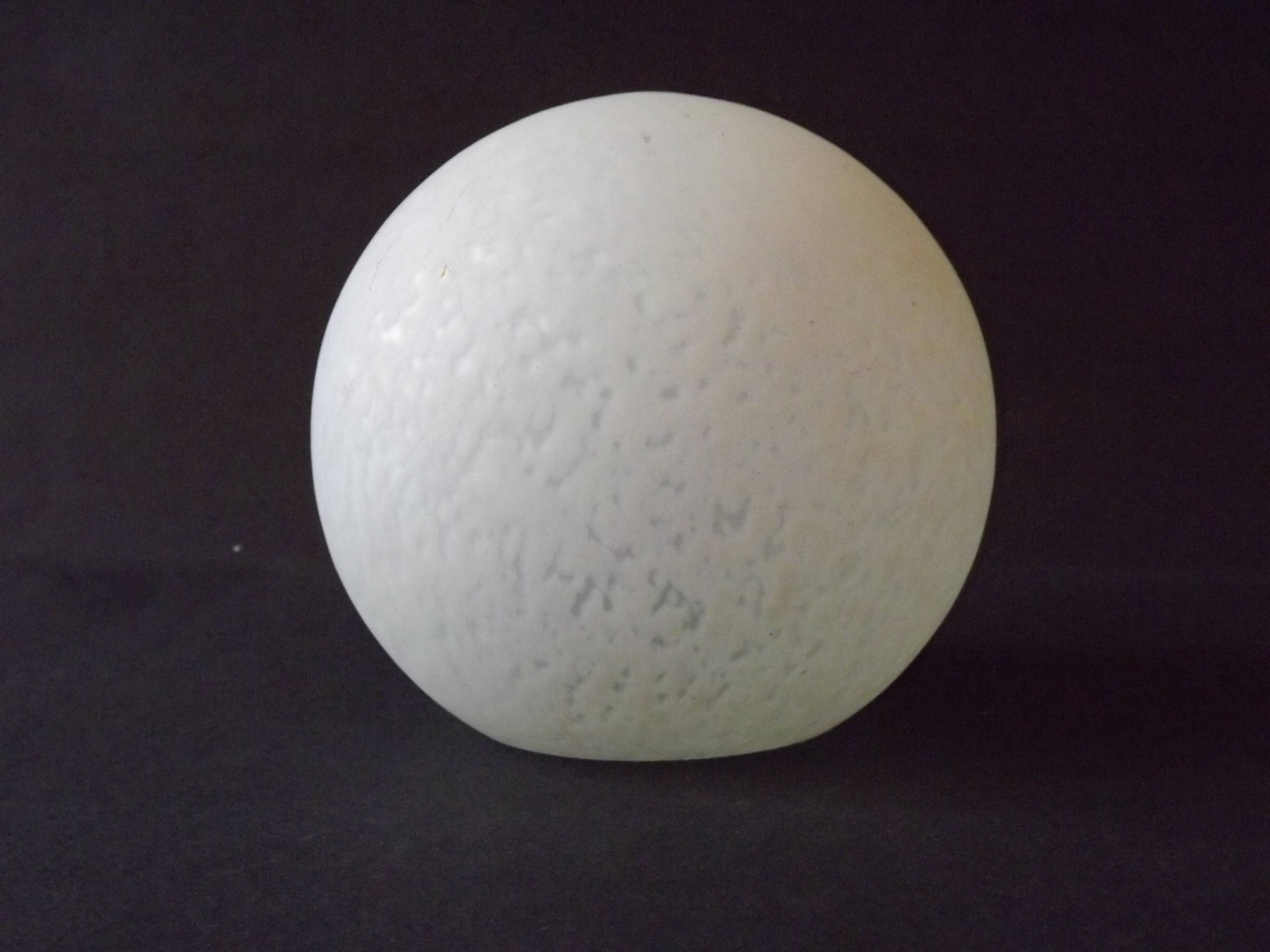 French vintage white Clichy glass ball-shaped replacement shade for lamps.