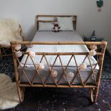 Vintage rattan bed 1 person