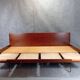 Jitona sobeslav sofa bed in walnut & boucle fabric, vintage czech 1960s