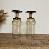 5 smoked glass flutes