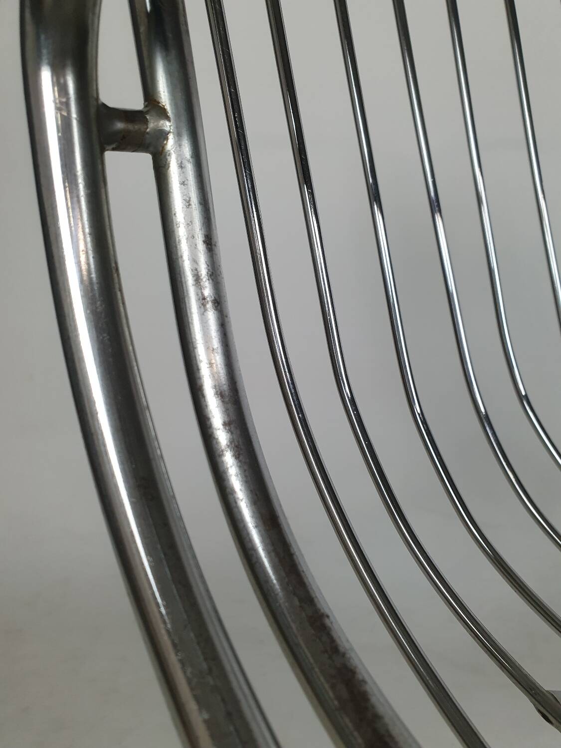 Vintage chrome swivel armchair