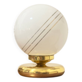 Hollywood Regency brass opaline globe lamp