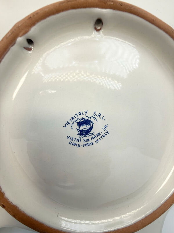 Plat poisson en céramique peinte à la main – Vietri sul Mare, Italie