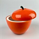 Seau à glace orange en plastique des années 1970