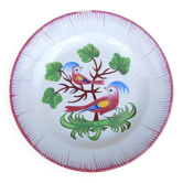 Old decorative ceramic plate: 2 birds in the tree