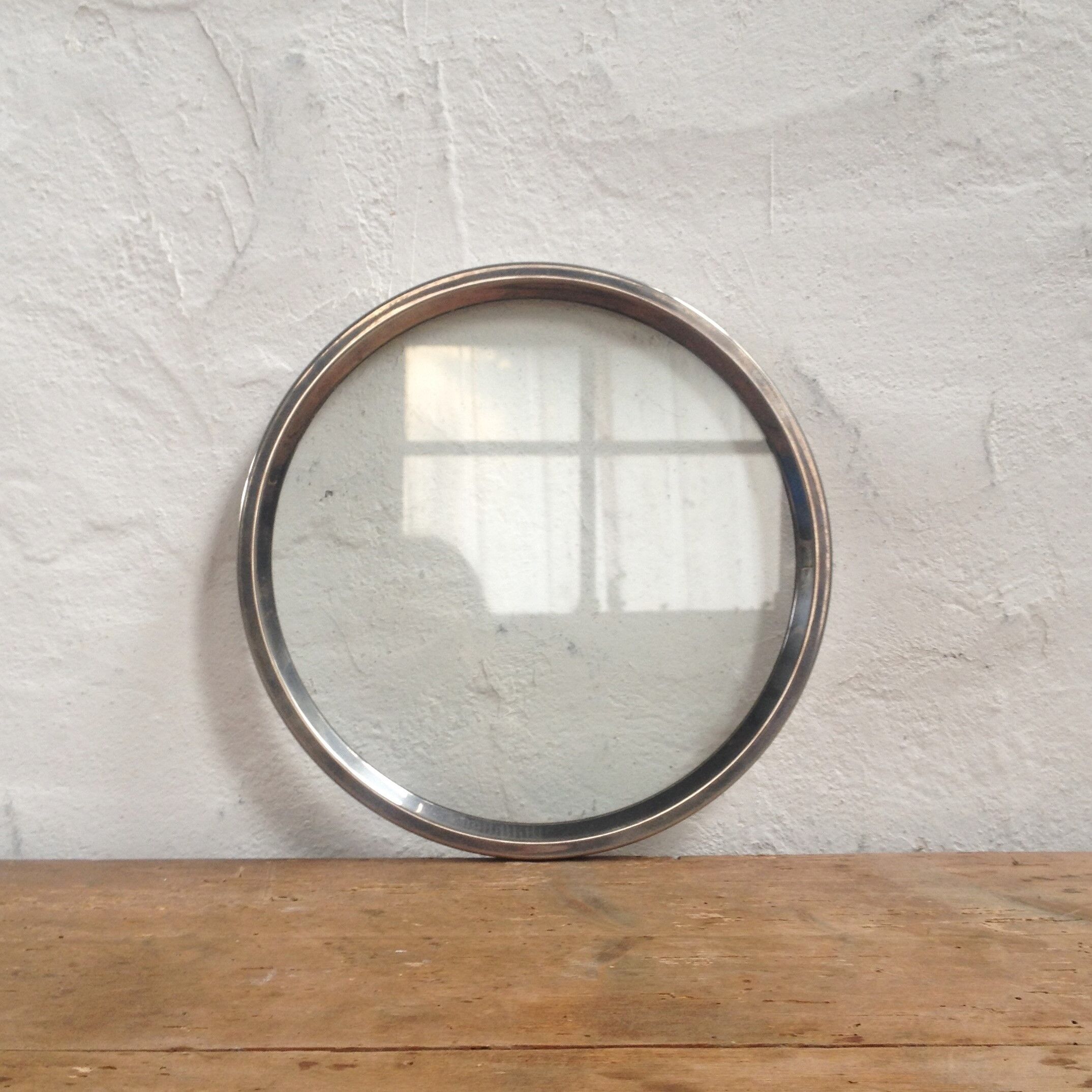 Glass and silver metal tray