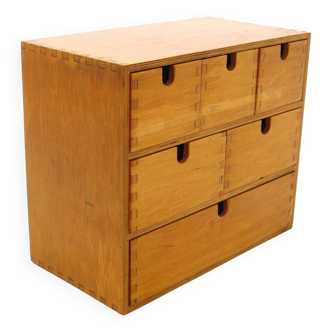 Organisateur de tiroirs en bois pour le bureau, années 1970