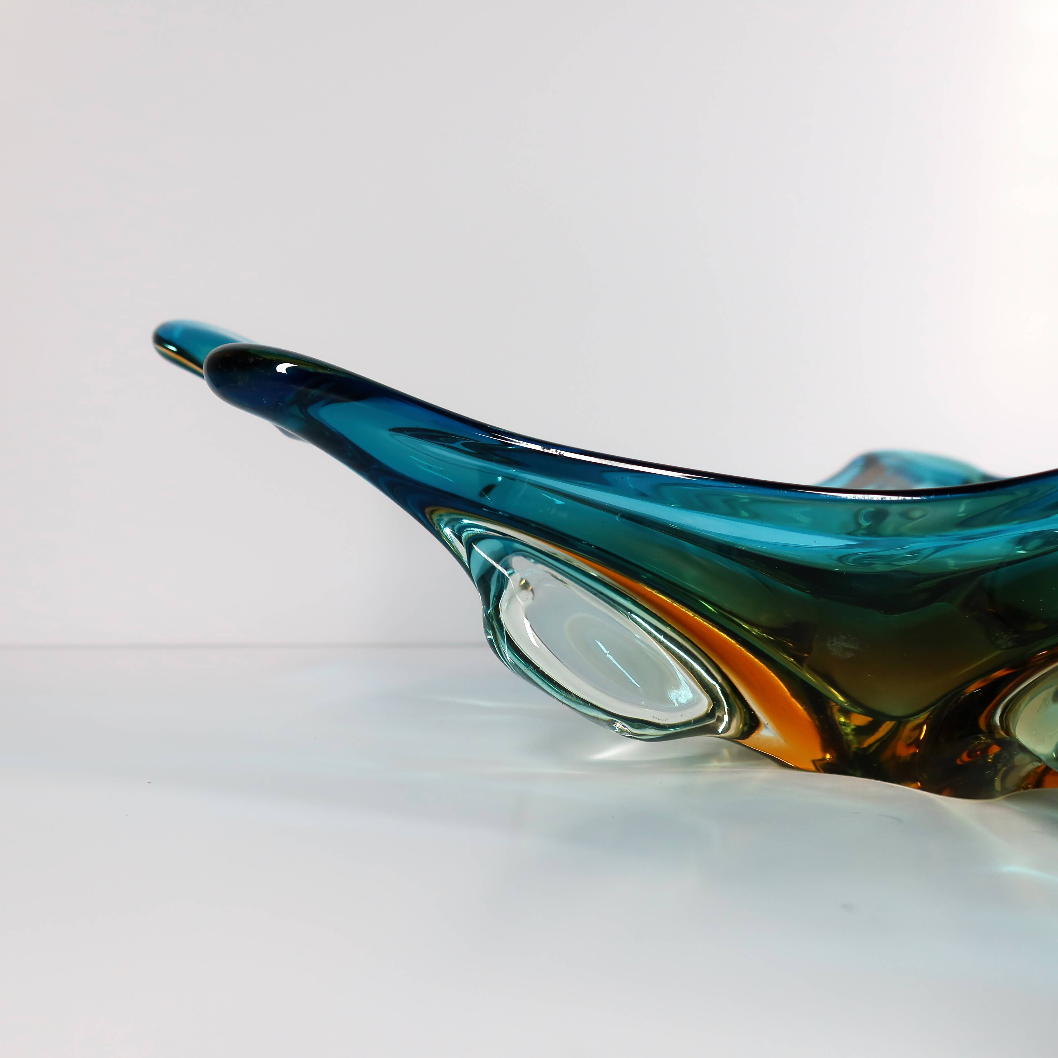 Large Murano blown glass bowl/dish, 1960s