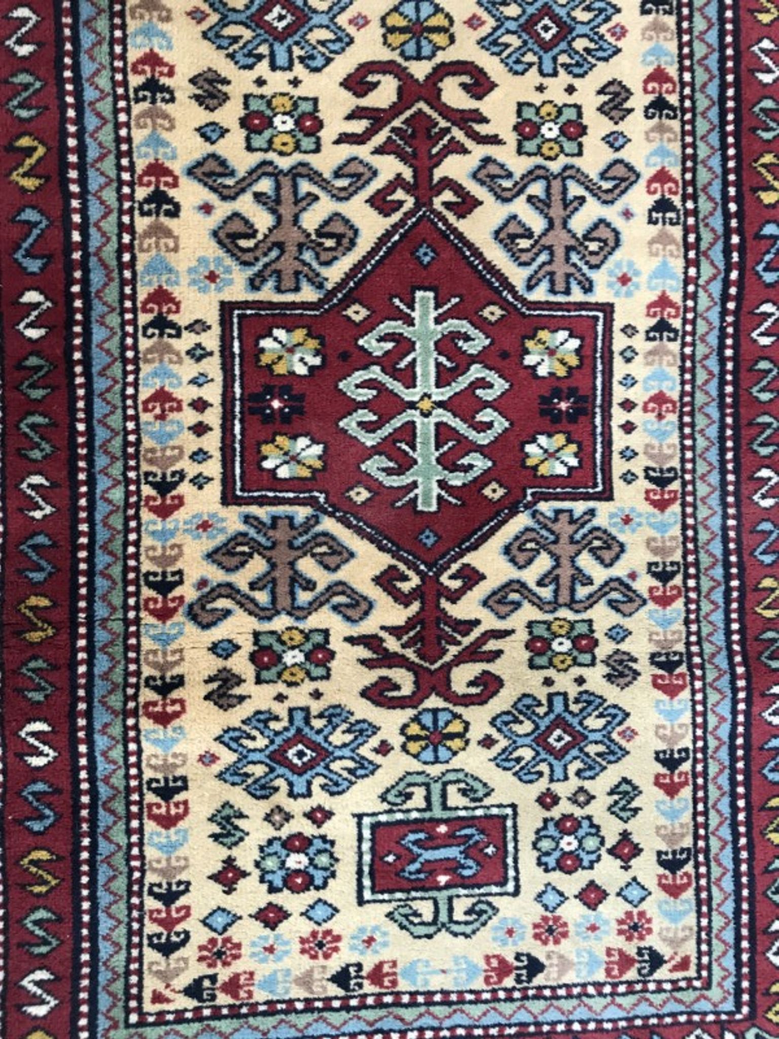 Carpet vintage caucasian chirwan done hand 75 x 120 cm