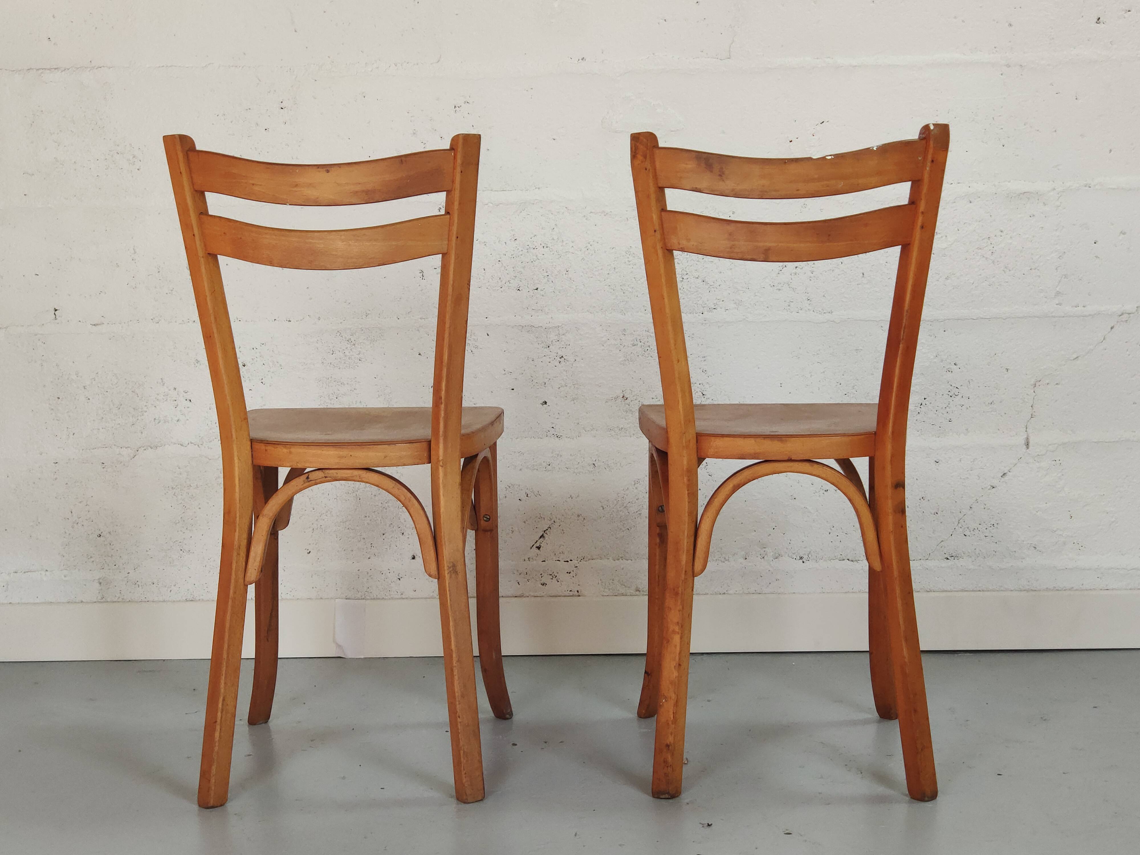 Pair of vintage Baumann bistro chairs