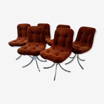 Suite de 6 chaises du design italien vintage années 1970